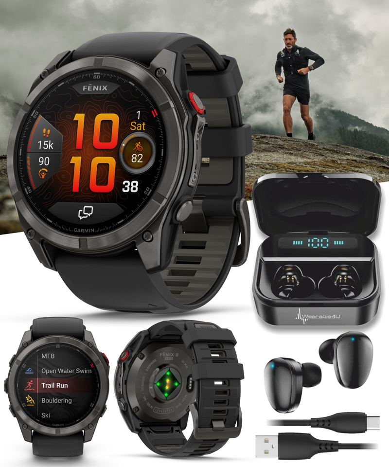 Garmin Fenix 8 Pro - 47 mm/51 mm AMOLED Sapphire Premium Connected Multisport GPS Smartwatch, inReach Technology | Wearable4U Bundle