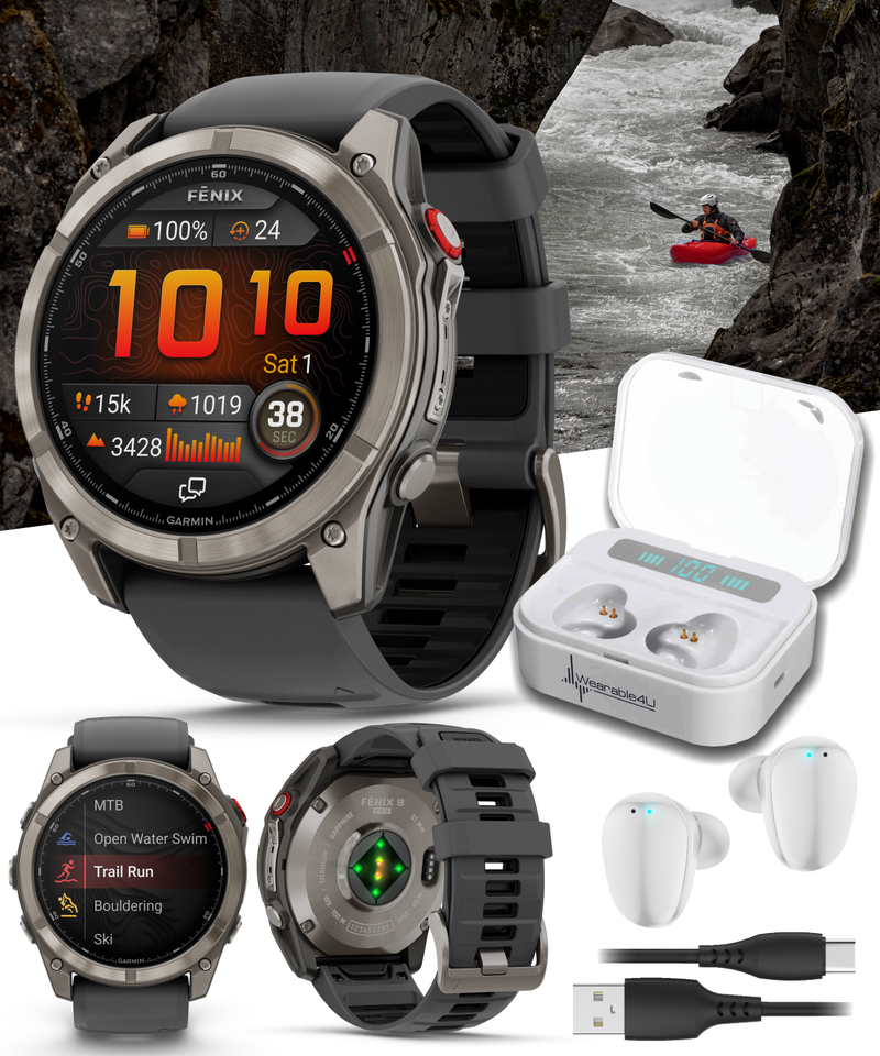 Garmin Fenix 8 Pro - 47 mm/51 mm AMOLED Sapphire Premium Connected Multisport GPS Smartwatch, inReach Technology | Wearable4U Bundle