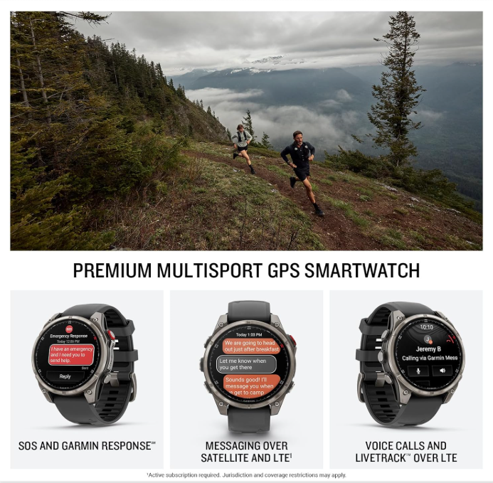 Garmin Fenix 8 Pro - 47 mm/51 mm AMOLED Sapphire Premium Connected Multisport GPS Smartwatch, inReach Technology | Wearable4U Bundle