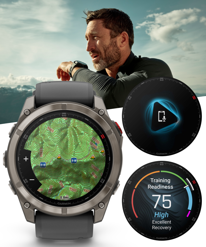 Garmin Fenix 8 Pro - 47 mm/51 mm AMOLED Sapphire Premium Connected Multisport GPS Smartwatch, inReach Technology | Wearable4U Bundle