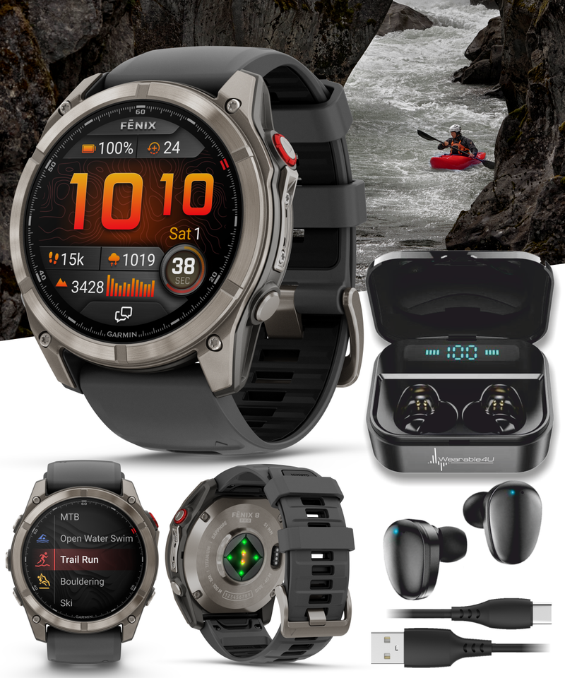Garmin Fenix 8 Pro - 47 mm/51 mm AMOLED Sapphire Premium Connected Multisport GPS Smartwatch, inReach Technology | Wearable4U Bundle