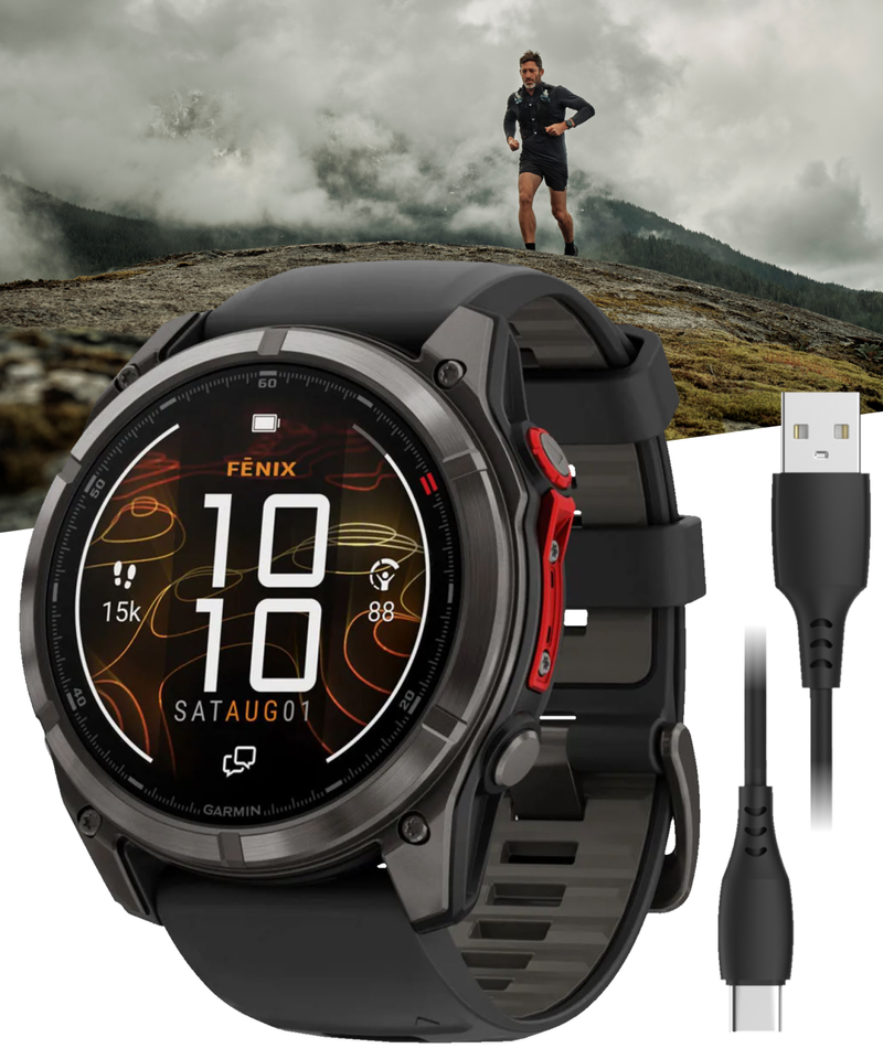 Garmin Fenix 8 Pro – 51 mm MicroLED Premium Multisport GPS Smartwatch, Sapphire Lens, inReach Technology (010-03380-00) w/ Wearable4U Bundle