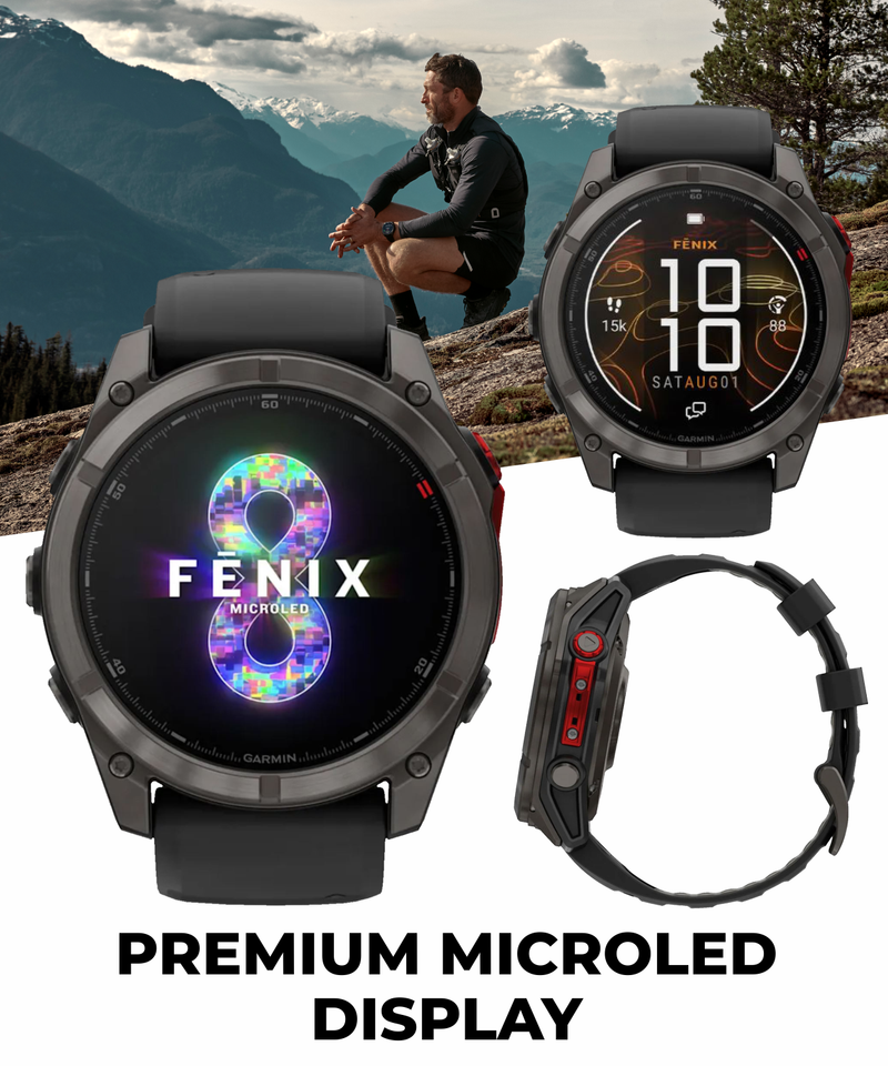 Garmin Fenix 8 Pro – 51 mm MicroLED Premium Multisport GPS Smartwatch, Sapphire Lens, inReach Technology (010-03380-00) w/ Wearable4U Bundle
