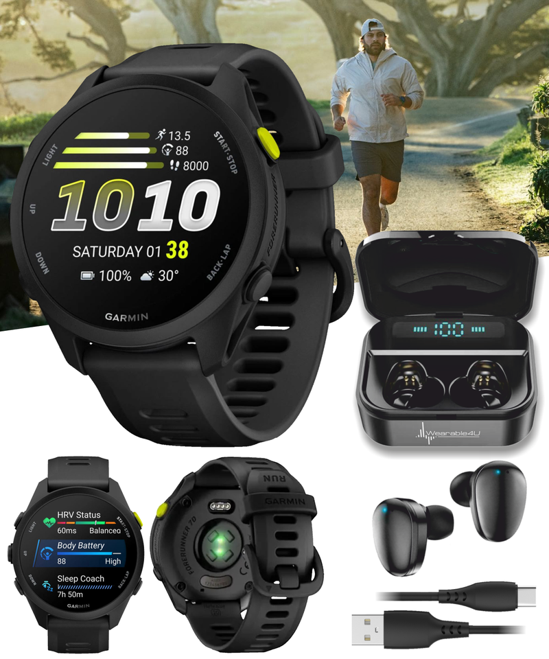 Garmin Forerunner 70 Easy-to-Use GPS Running Smartwatch AMOLED Touchscreen Display