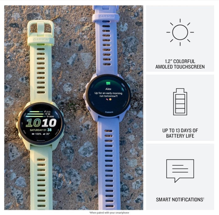 Garmin Forerunner 70 Easy-to-Use GPS Running Smartwatch AMOLED Touchscreen Display