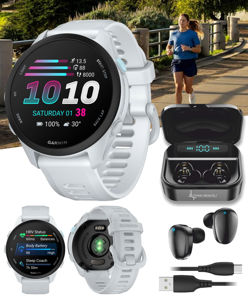 Garmin Forerunner 70 Easy-to-Use GPS Running Smartwatch AMOLED Touchscreen Display