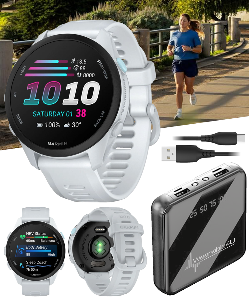 Garmin Forerunner 70 Easy-to-Use GPS Running Smartwatch AMOLED Touchscreen Display