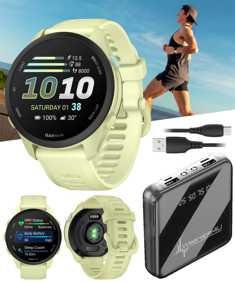 Garmin Forerunner 70 Easy-to-Use GPS Running Smartwatch AMOLED Touchscreen Display