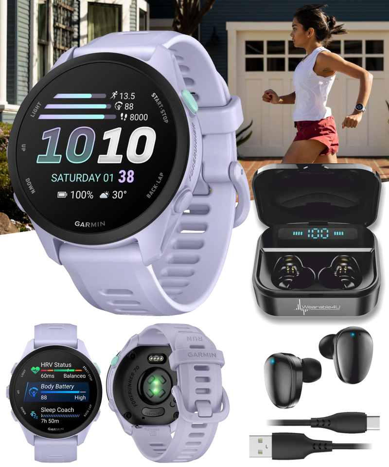 Garmin Forerunner 70 Easy-to-Use GPS Running Smartwatch AMOLED Touchscreen Display