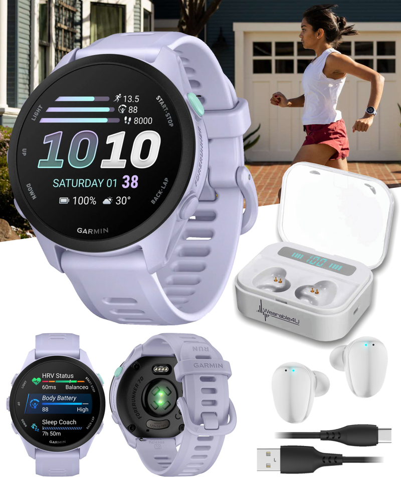 Garmin Forerunner 70 Easy-to-Use GPS Running Smartwatch AMOLED Touchscreen Display