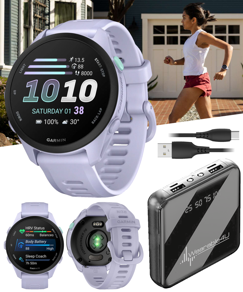 Garmin Forerunner 70 Easy-to-Use GPS Running Smartwatch AMOLED Touchscreen Display