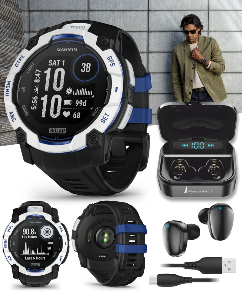 Garmin Instinct 3 Rugged Outdoor GPS Smartwatch – 45/50mm AMOLED & SOLAR, Supernova Collection, Limited Edition Color, Health & Fitness Tracking | Werable4U Bundle