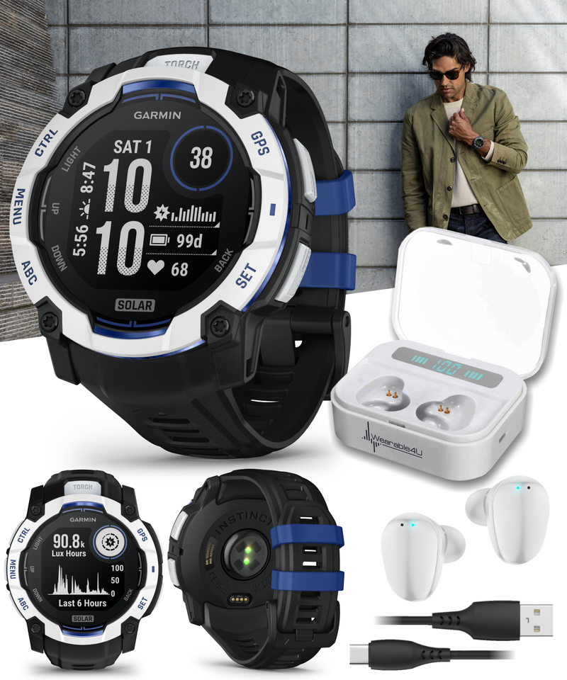 Garmin Instinct 3 Rugged Outdoor GPS Smartwatch – 45/50mm AMOLED & SOLAR, Supernova Collection, Limited Edition Color, Health & Fitness Tracking | Werable4U Bundle