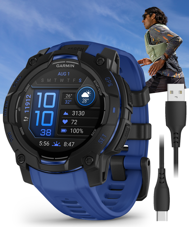 Garmin Instinct 3 Rugged Outdoor GPS Smartwatch – 45/50mm AMOLED & SOLAR, Supernova Collection, Limited Edition Color, Health & Fitness Tracking | Werable4U Bundle