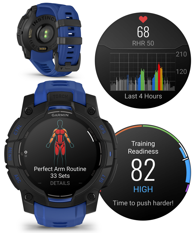Garmin Instinct 3 Rugged Outdoor GPS Smartwatch – 45/50mm AMOLED & SOLAR, Supernova Collection, Limited Edition Color, Health & Fitness Tracking | Werable4U Bundle