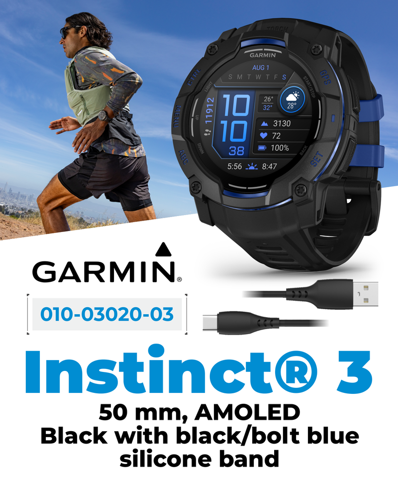 Garmin Instinct 3 Rugged Outdoor GPS Smartwatch – 45/50mm AMOLED & SOLAR, Supernova Collection, Limited Edition Color, Health & Fitness Tracking | Werable4U Bundle