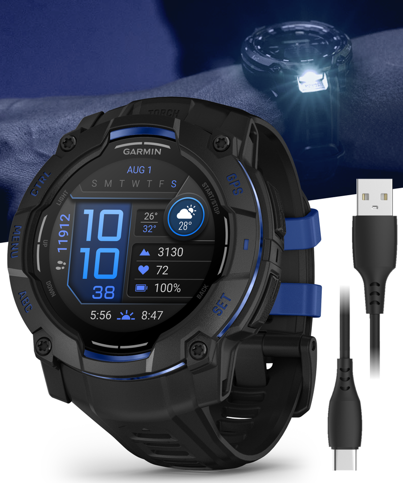 Garmin Instinct 3 Rugged Outdoor GPS Smartwatch – 45/50mm AMOLED & SOLAR, Supernova Collection, Limited Edition Color, Health & Fitness Tracking | Werable4U Bundle