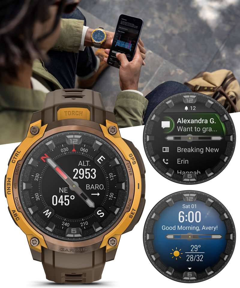 Garmin Instinct Crossover 1.2" AMOLED Sapphire Rugged Hybrid GPS Smartwatch (Various Models, incl. Tactical Edition), Analog Hands,  Health & Wellness Monitoring | Wearable4U Bundle