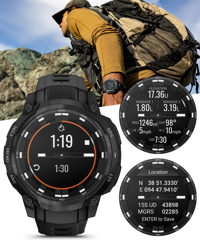 Garmin Instinct Crossover 1.2" AMOLED Sapphire Rugged Hybrid GPS Smartwatch (Various Models, incl. Tactical Edition), Analog Hands,  Health & Wellness Monitoring | Wearable4U Bundle