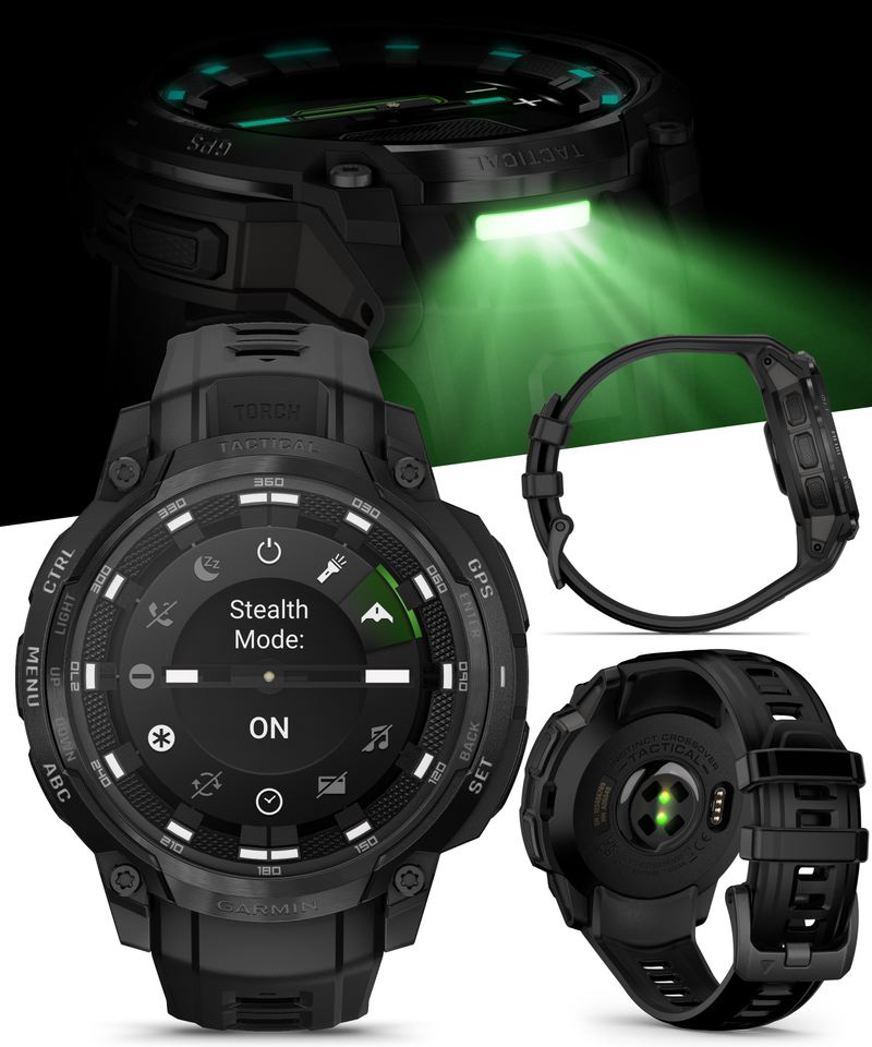 Garmin Instinct Crossover 1.2" AMOLED Sapphire Rugged Hybrid GPS Smartwatch (Various Models, incl. Tactical Edition), Analog Hands,  Health & Wellness Monitoring | Wearable4U Bundle
