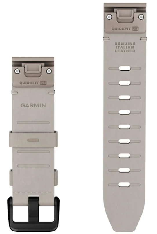 Garmin QuickFit Watch Bands, Bone & Walnut Leather, Available in Different Sizes