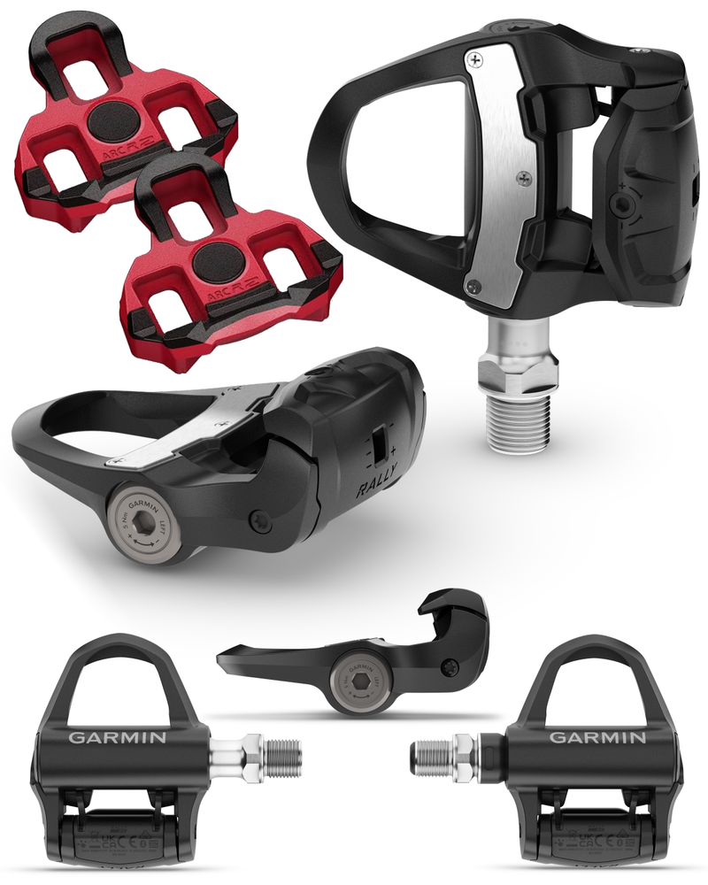 Garmin Rally RK110 / RK210 Single-Sensing or Dual-Sensing Power Meter Pedals – Road (LOOK KEO) & XC210 Pedal Bodies for Off-Road (SPD), Cycling Dynamics w/ Wearable4U Bundle