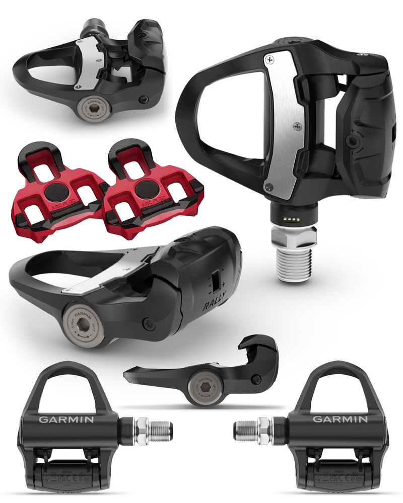 Garmin Rally RK110 / RK210 Single-Sensing or Dual-Sensing Power Meter Pedals – Road (LOOK KEO) & XC210 Pedal Bodies for Off-Road (SPD), Cycling Dynamics w/ Wearable4U Bundle