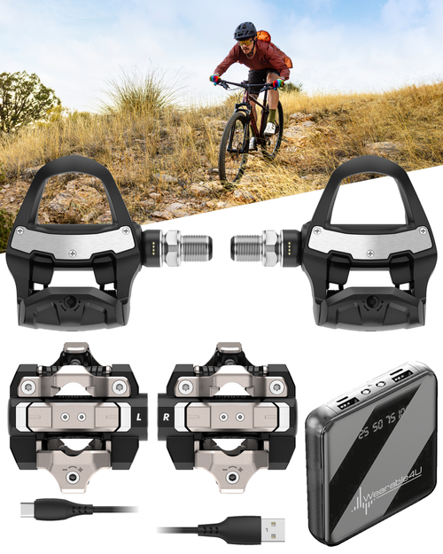 Garmin Rally RK110 / RK210 Single-Sensing or Dual-Sensing Power Meter Pedals – Road (LOOK KEO) & XC210 Pedal Bodies for Off-Road (SPD), Cycling Dynamics w/ Wearable4U Bundle