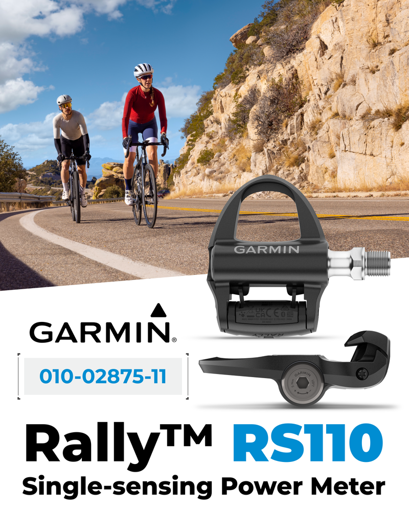 Garmin Rally RS110 / RS210 Single-Sensing or Dual-Sensing Power Meter Pedals for Road (SPD-SL) & Off-Road (SPD), Cycling Dynamics w/ Wearable4U Bundle