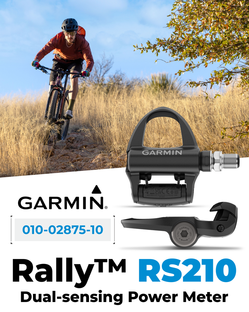 Garmin Rally RS110 / RS210 Single-Sensing or Dual-Sensing Power Meter Pedals for Road (SPD-SL) & Off-Road (SPD), Cycling Dynamics w/ Wearable4U Bundle