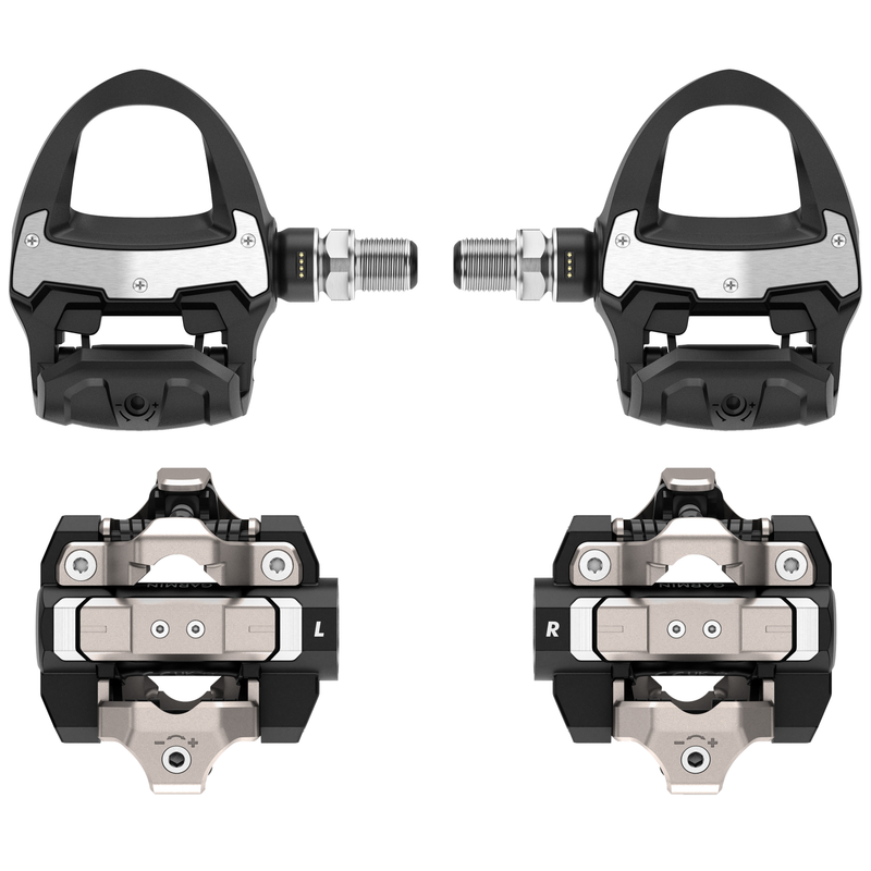 Garmin Rally RS110 / RS210 Single-Sensing or Dual-Sensing Power Meter Pedals for Road (SPD-SL) & Off-Road (SPD), Cycling Dynamics w/ Wearable4U Bundle