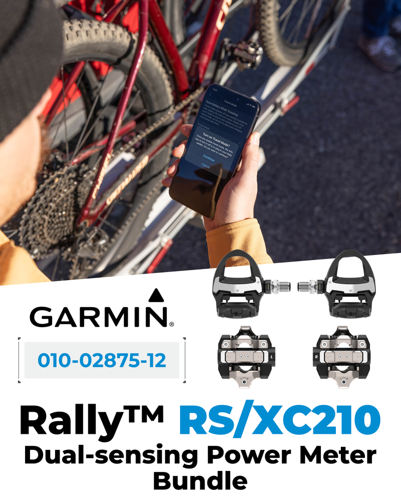 Garmin Rally RS110 / RS210 Single-Sensing or Dual-Sensing Power Meter Pedals for Road (SPD-SL) & Off-Road (SPD), Cycling Dynamics w/ Wearable4U Bundle