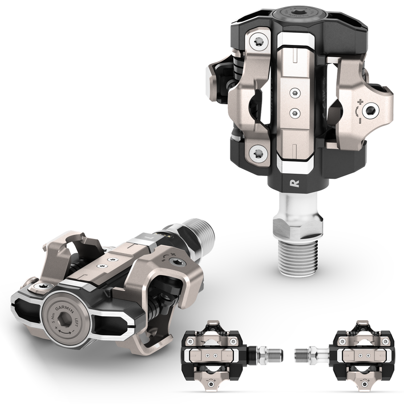 Garmin Rally XC110 & XC210 Single-Sensing / Dual-Sensing Power Meter Pedals for Cyclists, Shimano SPD Cleat Compatible, Rechargeable, Cycling Dynamics w/ Wearable4U Bundle