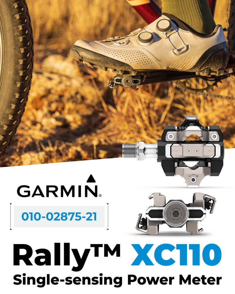 Garmin Rally XC110 & XC210 Single-Sensing / Dual-Sensing Power Meter Pedals for Cyclists, Shimano SPD Cleat Compatible, Rechargeable, Cycling Dynamics w/ Wearable4U Bundle