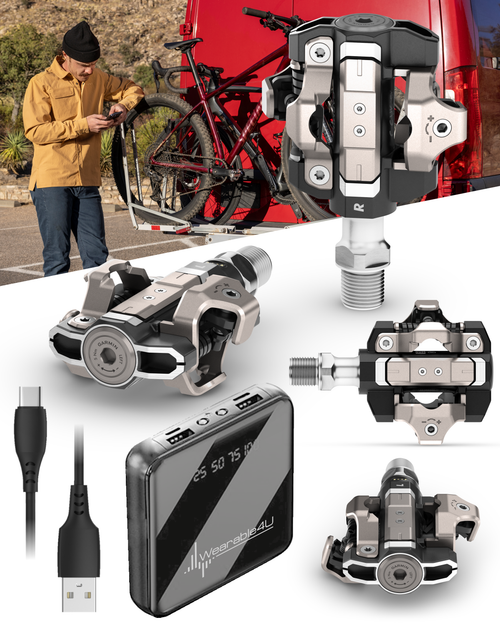 Garmin Rally XC110 & XC210 Single-Sensing / Dual-Sensing Power Meter Pedals for Cyclists, Shimano SPD Cleat Compatible, Rechargeable, Cycling Dynamics w/ Wearable4U Bundle