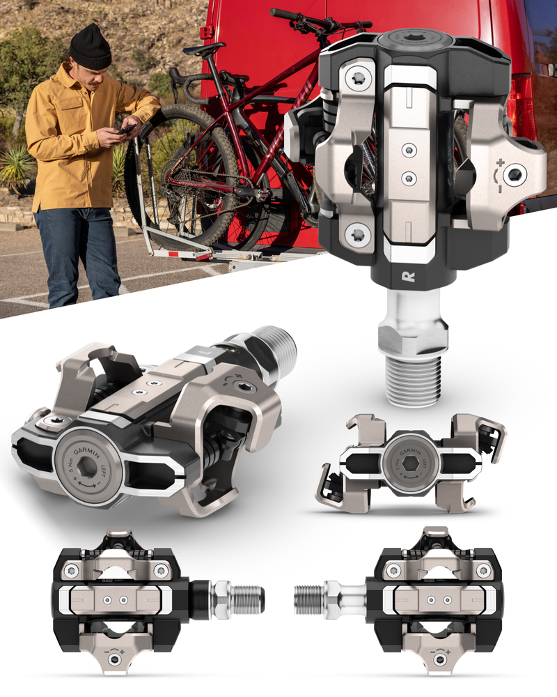 Garmin Rally XC110 & XC210 Single-Sensing / Dual-Sensing Power Meter Pedals for Cyclists, Shimano SPD Cleat Compatible, Rechargeable, Cycling Dynamics w/ Wearable4U Bundle