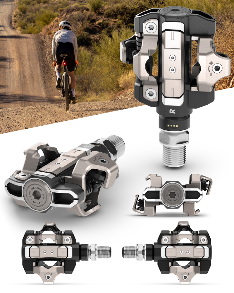 Garmin Rally XC110 & XC210 Single-Sensing / Dual-Sensing Power Meter Pedals for Cyclists, Shimano SPD Cleat Compatible, Rechargeable, Cycling Dynamics w/ Wearable4U Bundle