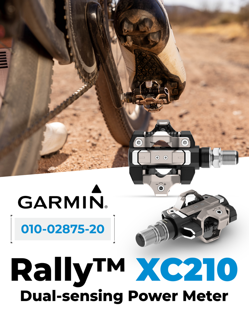Garmin Rally XC110 & XC210 Single-Sensing / Dual-Sensing Power Meter Pedals for Cyclists, Shimano SPD Cleat Compatible, Rechargeable, Cycling Dynamics w/ Wearable4U Bundle