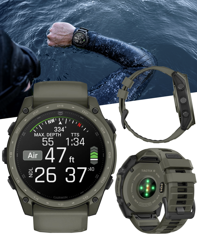 Garmin Tactix 8 – 51mm Cerakote, Premium Tactical GPS Smartwatch, AMOLED Display, Applied Ballistics Solver | Wearable4U Bundle