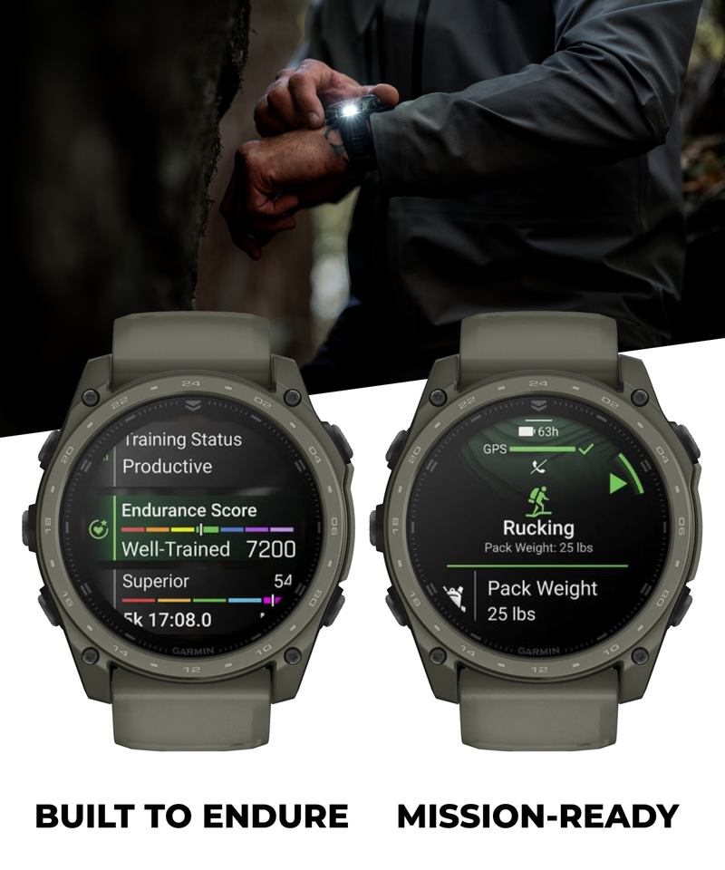 Garmin Tactix 8 – 51mm Cerakote, Premium Tactical GPS Smartwatch, AMOLED Display, Applied Ballistics Solver | Wearable4U Bundle