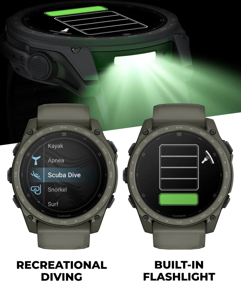 Garmin Tactix 8 – 51mm Cerakote, Premium Tactical GPS Smartwatch, AMOLED Display, Applied Ballistics Solver | Wearable4U Bundle