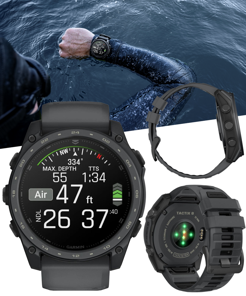 Garmin Tactix 8 – 51mm Cerakote, Premium Tactical GPS Smartwatch, AMOLED Display, Applied Ballistics Solver | Wearable4U Bundle