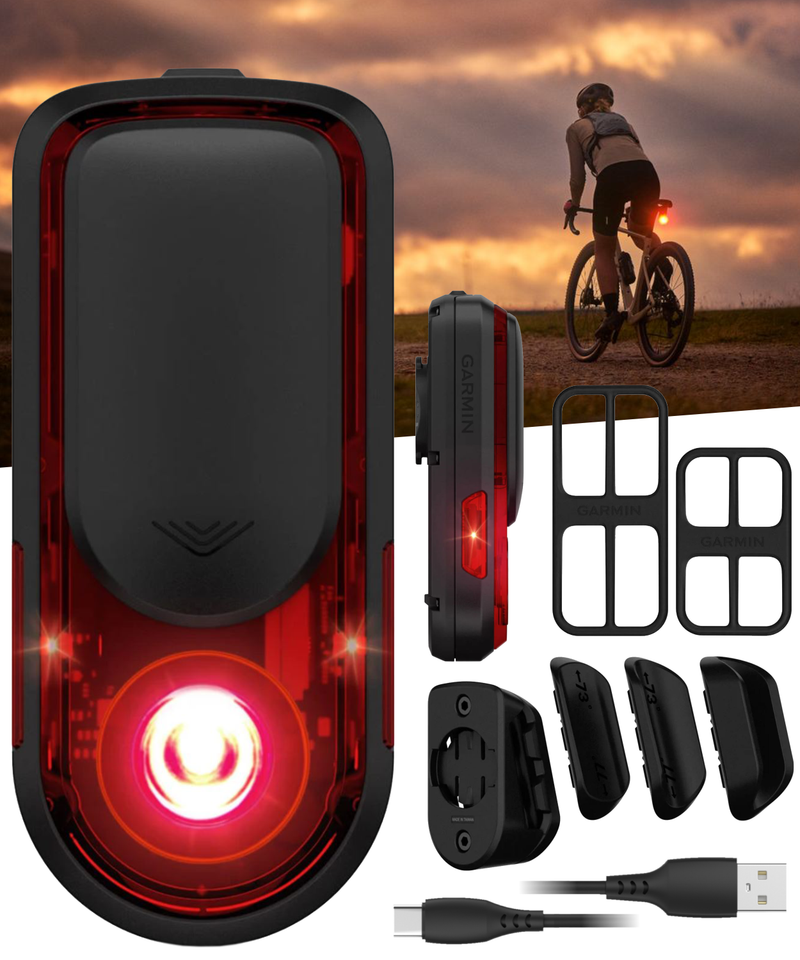 Garmin Varia RearVue 820, Advanced Rearview Radar & Tail Light, Enhanced Visibility & Awareness for Cyclists, Advanced Vehicle Tracking & Brake Light (010-03180-00) | Wearable4U Bundle