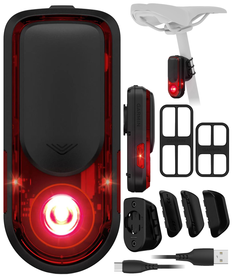 Garmin Varia RearVue 820, Advanced Rearview Radar & Tail Light, Enhanced Visibility & Awareness for Cyclists, Advanced Vehicle Tracking & Brake Light (010-03180-00) | Wearable4U Bundle