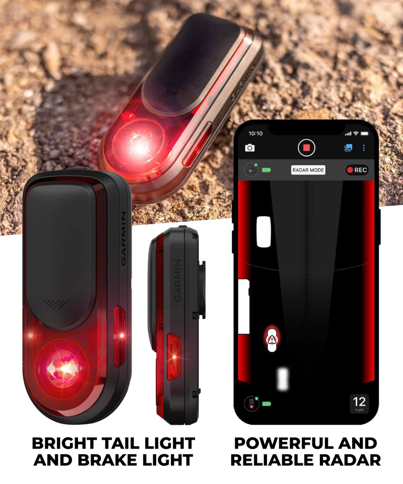 Garmin Varia RearVue 820, Advanced Rearview Radar & Tail Light, Enhanced Visibility & Awareness for Cyclists, Advanced Vehicle Tracking & Brake Light (010-03180-00) | Wearable4U Bundle