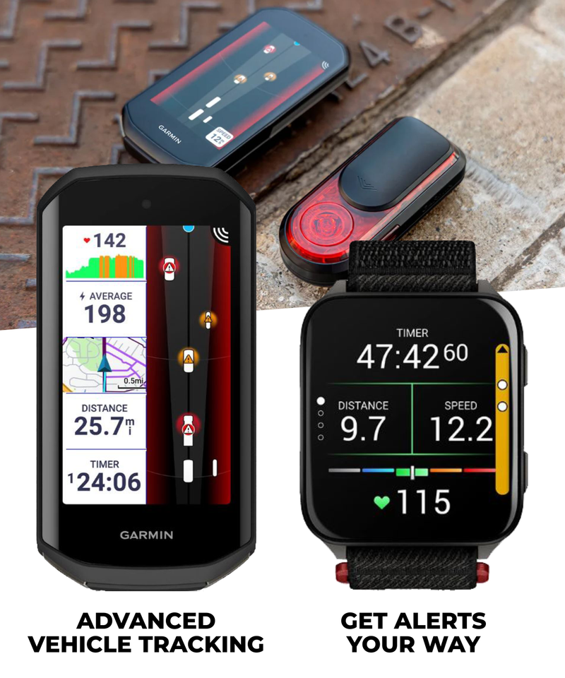 Garmin Varia RearVue 820, Advanced Rearview Radar & Tail Light, Enhanced Visibility & Awareness for Cyclists, Advanced Vehicle Tracking & Brake Light (010-03180-00) | Wearable4U Bundle