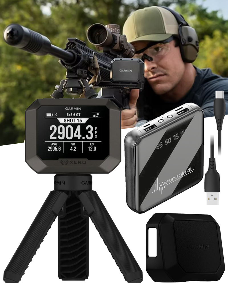 Garmin Xero C2 Chronograph, Compact Reliable Chronograph, Tracks Up to 10 Shots Per Second, from 100 to 5000 FPS ( 010-03953-00) with Wearable4U PowerBank Bundle