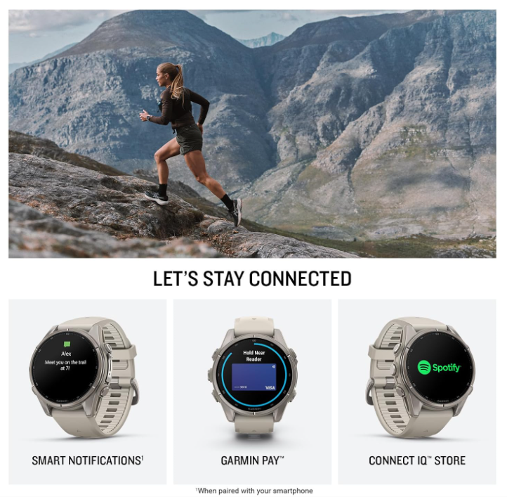Garmin Fenix 9 AMOLED Premium Multisport GPS Smartwatch, Titanium, Sapphire