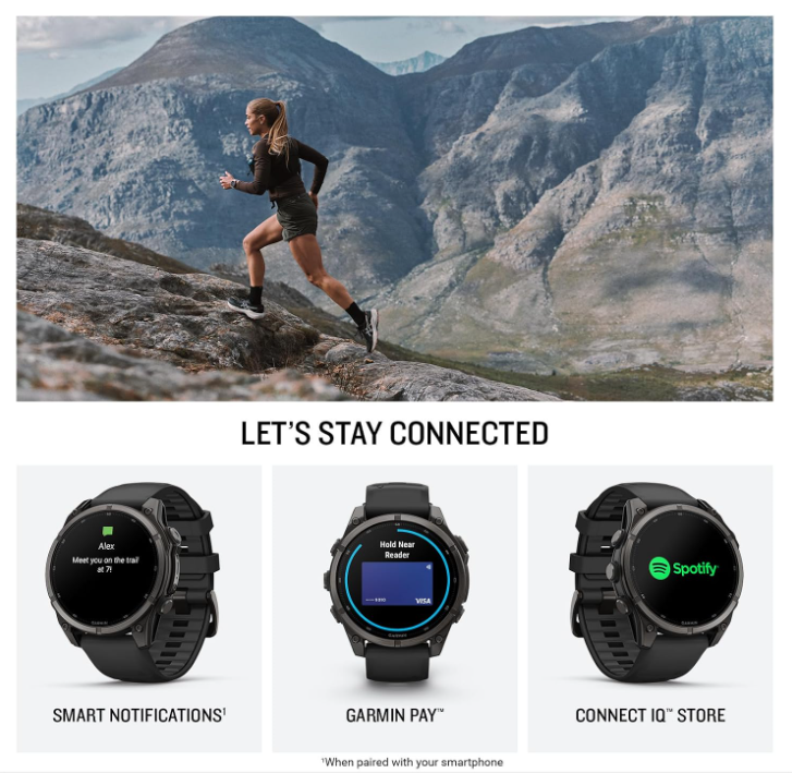 Garmin Fenix 9 AMOLED Premium Multisport GPS Smartwatch, Titanium, Sapphire