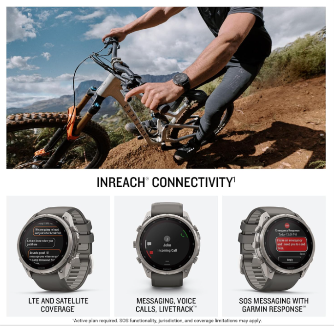 Garmin Fenix 9 Pro SOLAR Premium Multisport GPS Smartwatch, Titanium, Sapphire, inReach Connectivity
